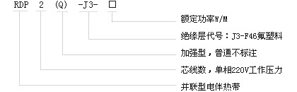 RDP2-J3型恒功率電伴熱帶型號M稱(chēng)